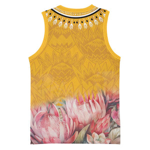 Africa Dashiki Basketball Jersey King Protea Floral Motif Patterns LT18