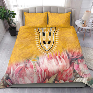 Africa Dashiki Bedding Set King Protea Floral Motif Patterns