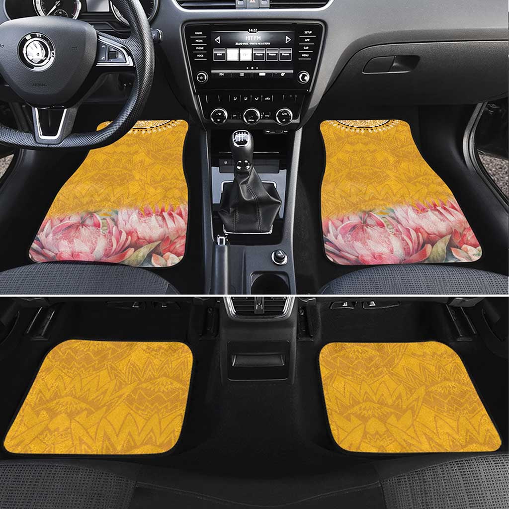 Africa Dashiki Car Mats King Protea Floral Motif Patterns