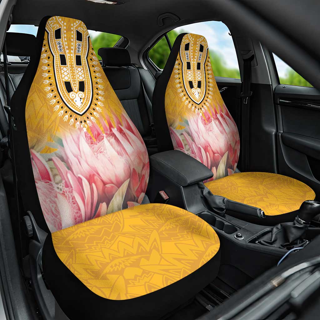 Africa Dashiki Car Seat Cover King Protea Floral Motif Patterns