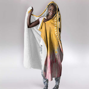 Africa Dashiki Hooded Blanket King Protea Floral Motif Patterns