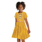 Africa Dashiki Kid Short Sleeve Dress King Protea Floral Motif Patterns