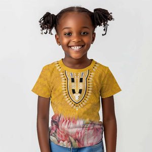 Africa Dashiki Kid T shirt King Protea Floral Motif Patterns