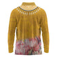 Africa Dashiki Long Sleeve Polo Shirt King Protea Floral Motif Patterns