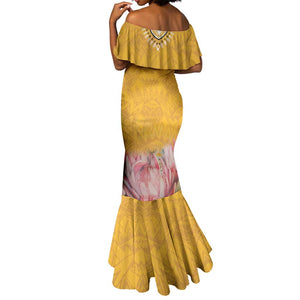 Africa Dashiki Mermaid Dress King Protea Floral Motif Patterns