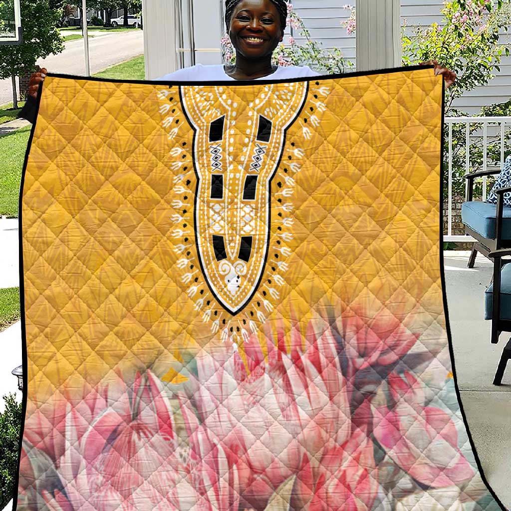 Africa Dashiki Quilt King Protea Floral Motif Patterns