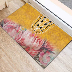 Africa Dashiki Rubber Doormat King Protea Floral Motif Patterns