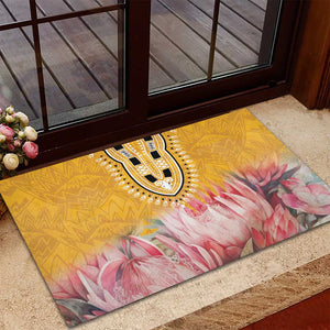 Africa Dashiki Rubber Doormat King Protea Floral Motif Patterns