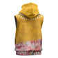 Africa Dashiki Sleeveless Zip Hoodie King Protea Floral Motif Patterns - African Pride