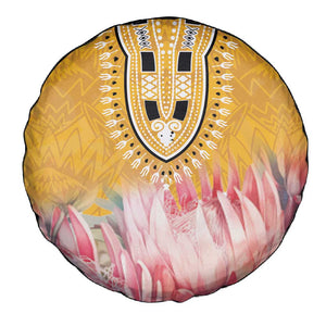 Africa Dashiki Spare Tire Cover King Protea Floral Motif Patterns