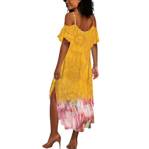 Africa Dashiki Summer Maxi Dress King Protea Floral Motif Patterns