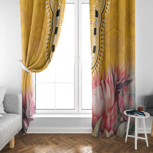 Africa Dashiki Window Curtain King Protea Floral Motif Patterns