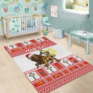 Personalized Ethiopia Melikam Gena Area Rug Merry Christmas Lion of Judah