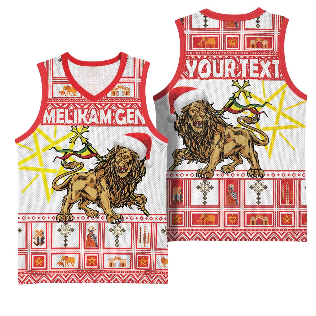 Personalized Ethiopia Melikam Gena Basketball Jersey Merry Christmas Lion of Judah LT18