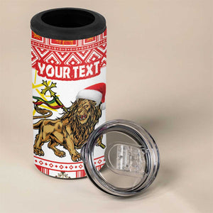 Personalized Ethiopia Melikam Gena 4 in 1 Can Cooler Tumbler Merry Christmas Lion of Judah