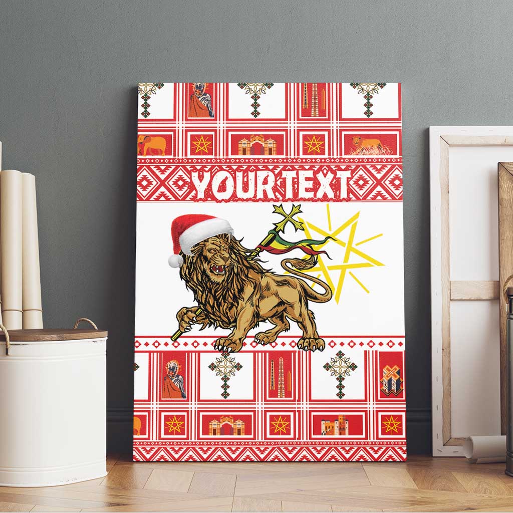 Personalized Ethiopia Melikam Gena Canvas Wall Art Merry Christmas Lion of Judah