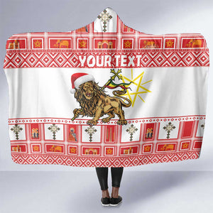 Personalized Ethiopia Melikam Gena Hooded Blanket Merry Christmas Lion of Judah