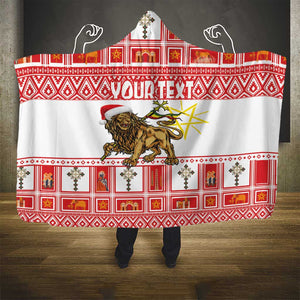 Personalized Ethiopia Melikam Gena Hooded Blanket Merry Christmas Lion of Judah