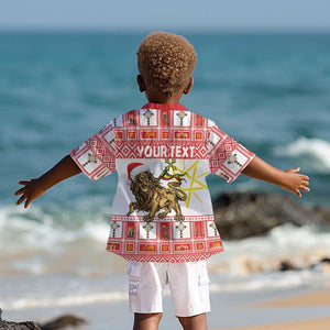 Personalized Ethiopia Melikam Gena Kid Hawaiian Shirt Merry Christmas Lion of Judah