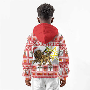 Personalized Ethiopia Melikam Gena Kid Hoodie Merry Christmas Lion of Judah