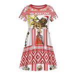 Personalized Ethiopia Melikam Gena Kid Short Sleeve Dress Merry Christmas Lion of Judah