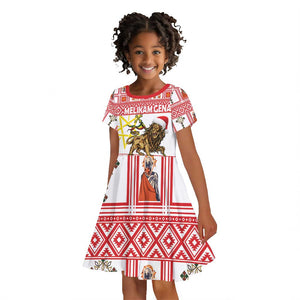 Personalized Ethiopia Melikam Gena Kid Short Sleeve Dress Merry Christmas Lion of Judah