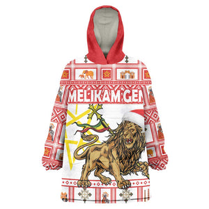 Personalized Ethiopia Melikam Gena Kid Wearable Blanket Hoodie Merry Christmas Lion of Judah