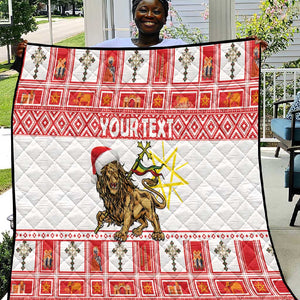 Personalized Ethiopia Melikam Gena Quilt Merry Christmas Lion of Judah