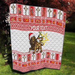 Personalized Ethiopia Melikam Gena Quilt Merry Christmas Lion of Judah