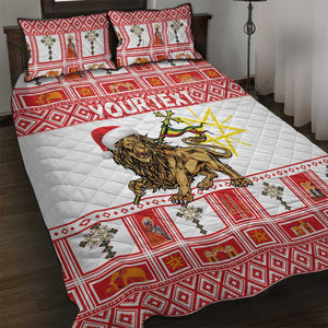 Personalized Ethiopia Melikam Gena Quilt Bed Set Merry Christmas Lion of Judah