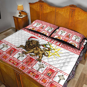 Personalized Ethiopia Melikam Gena Quilt Bed Set Merry Christmas Lion of Judah