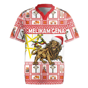 Personalized Ethiopia Melikam Gena Rugby Jersey Merry Christmas Lion of Judah