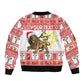 Personalized Ethiopia Melikam Gena Sleeve Zip Bomber Jacket Merry Christmas Lion of Judah