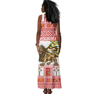 Personalized Ethiopia Melikam Gena Tank Maxi Dress Merry Christmas Lion of Judah