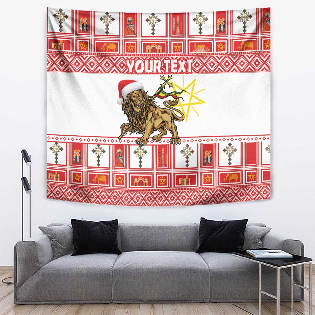 Personalized Ethiopia Melikam Gena Tapestry Merry Christmas Lion of Judah