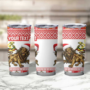 Personalized Ethiopia Melikam Gena Tumbler Cup Merry Christmas Lion of Judah