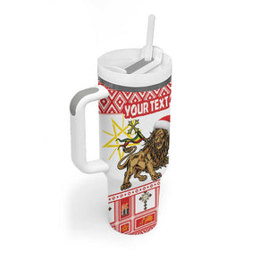 Personalized Ethiopia Melikam Gena Tumbler With Handle Merry Christmas Lion of Judah