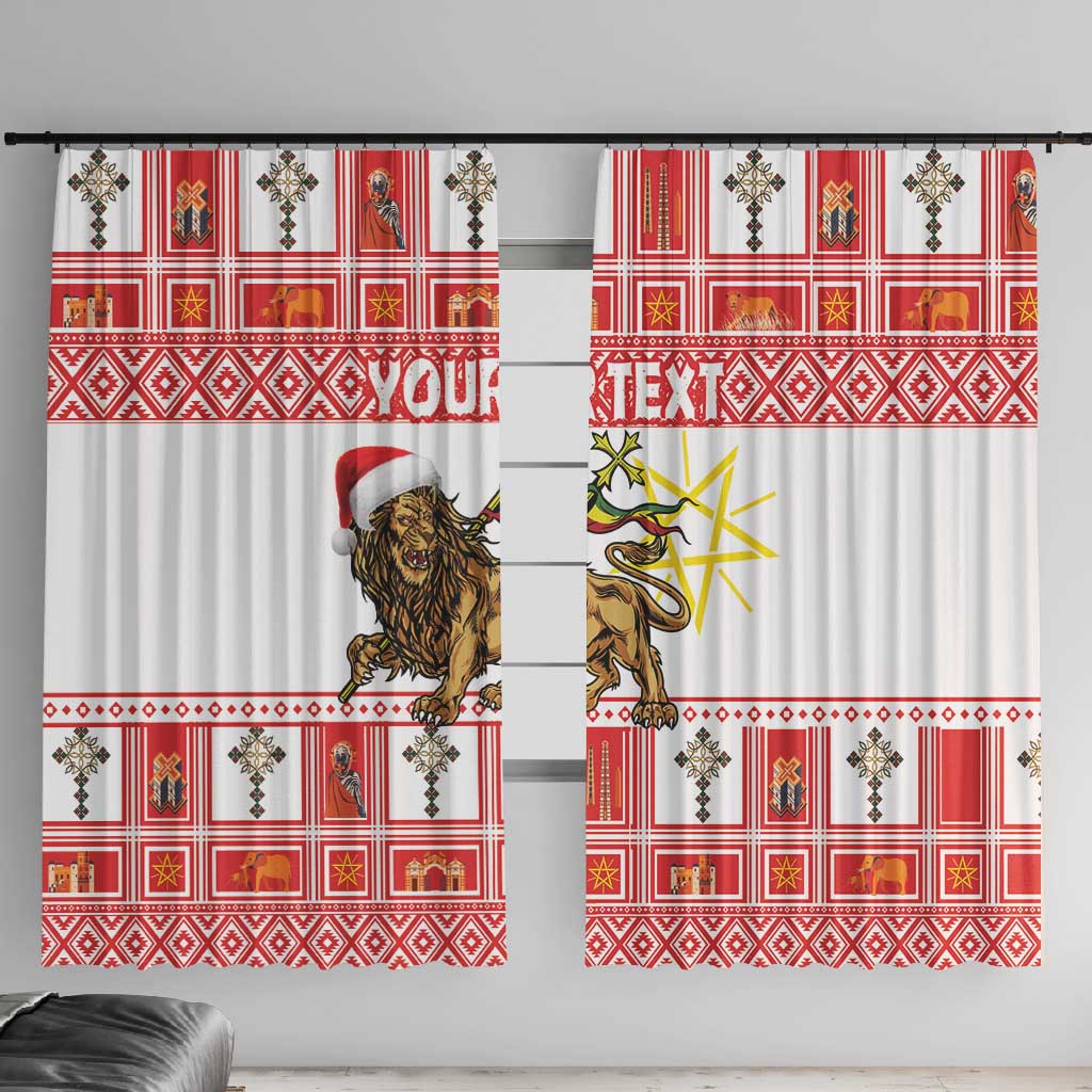 Personalized Ethiopia Melikam Gena Window Curtain Merry Christmas Lion of Judah