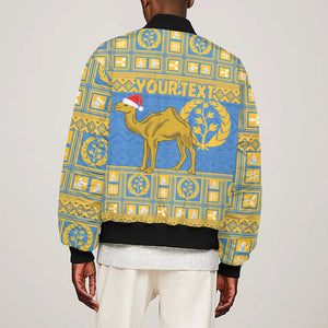 Personalized Eritrea Emblem Bomber Jacket Ruhus Beal Lidet - Kente Pattern