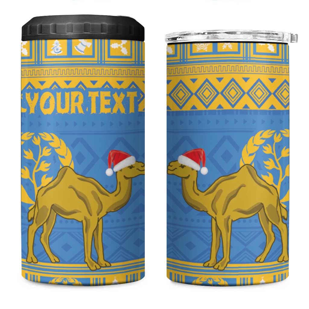 Personalized Eritrea Emblem 4 in 1 Can Cooler Tumbler Ruhus Beal Lidet - Kente Pattern