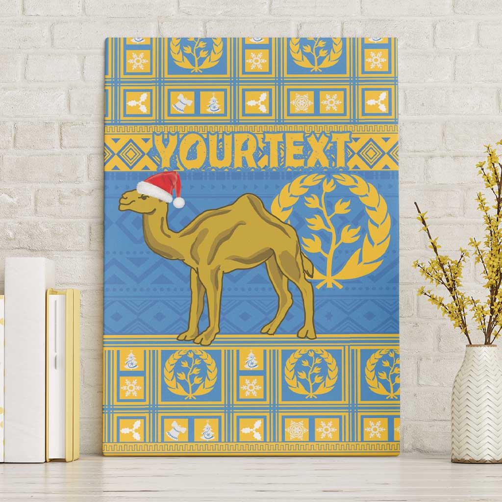 Personalized Eritrea Emblem Canvas Wall Art Ruhus Beal Lidet - Kente Pattern