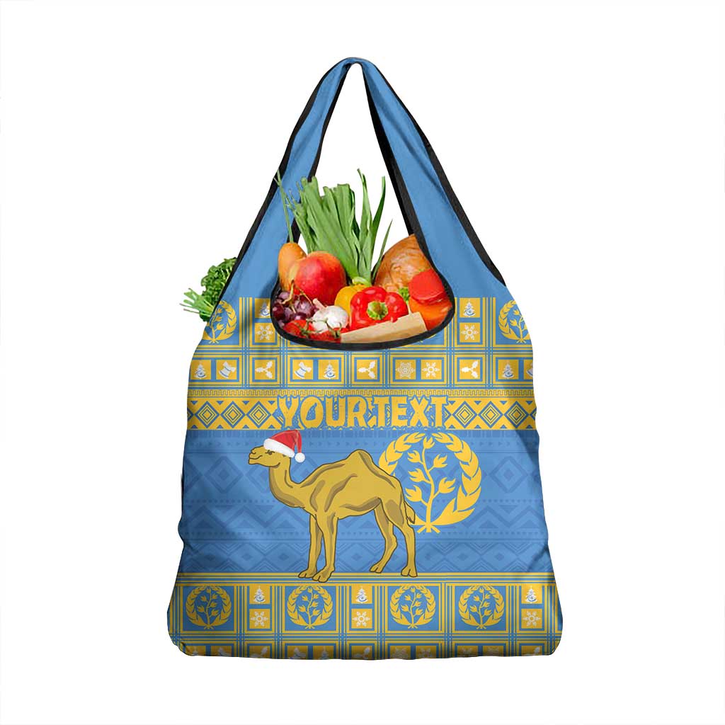 Personalized Eritrea Emblem Grocery Bag Ruhus Beal Lidet - Kente Pattern