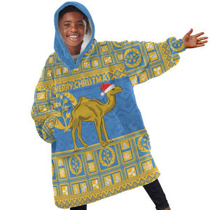 Personalized Eritrea Emblem Kid Wearable Blanket Hoodie Ruhus Beal Lidet - Kente Pattern