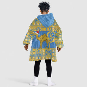 Personalized Eritrea Emblem Kid Wearable Blanket Hoodie Ruhus Beal Lidet - Kente Pattern