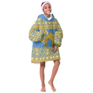 Personalized Eritrea Emblem Kid Wearable Blanket Hoodie Ruhus Beal Lidet - Kente Pattern