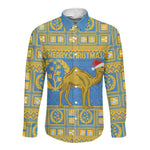 Personalized Eritrea Emblem Long Sleeve Button Shirt Ruhus Beal Lidet - Kente Pattern