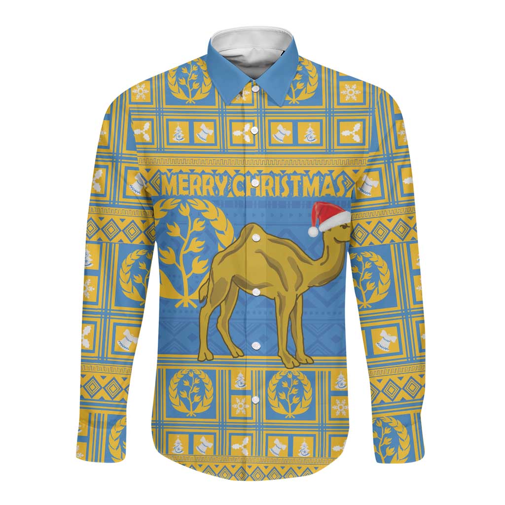 Personalized Eritrea Emblem Long Sleeve Button Shirt Ruhus Beal Lidet - Kente Pattern