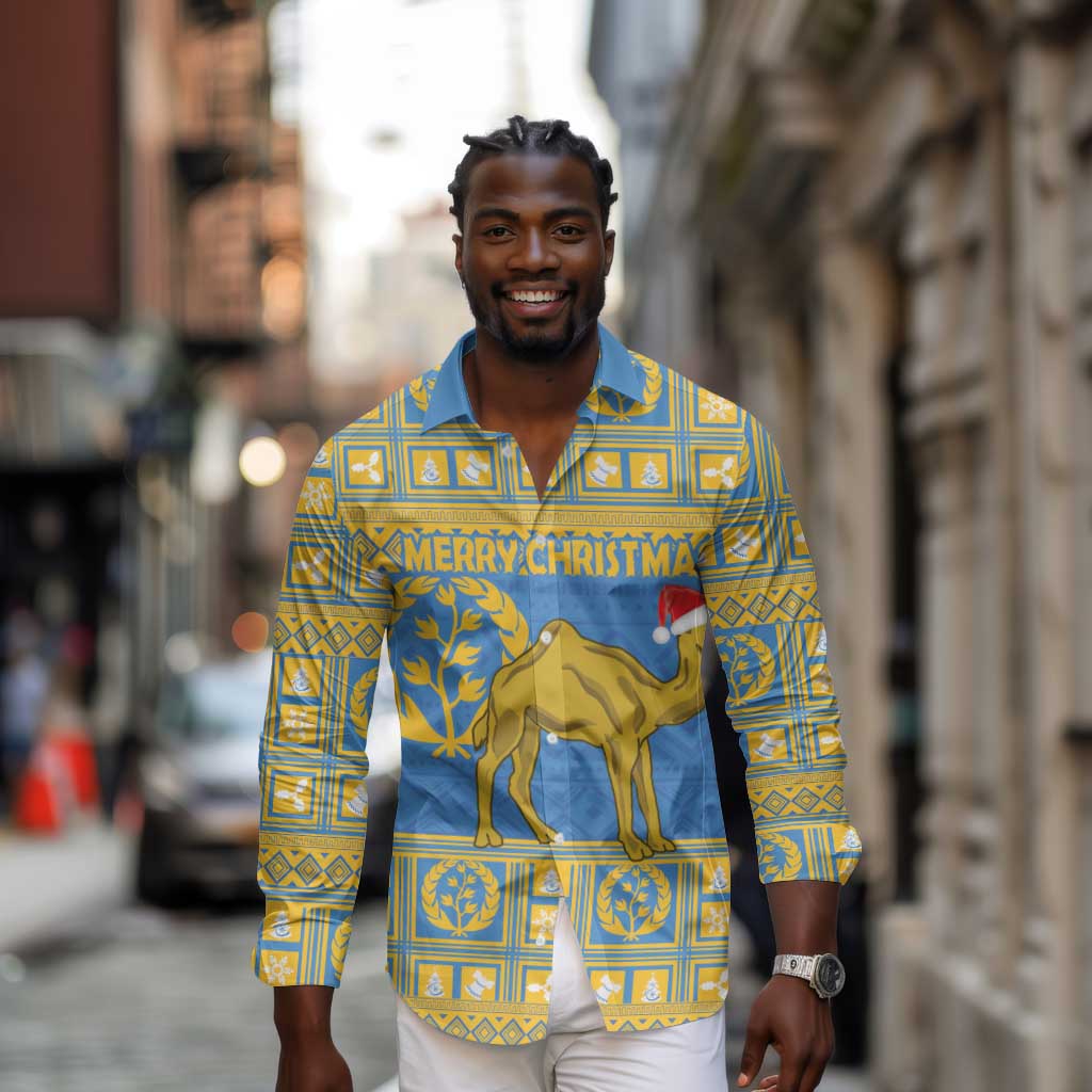Personalized Eritrea Emblem Long Sleeve Button Shirt Ruhus Beal Lidet - Kente Pattern
