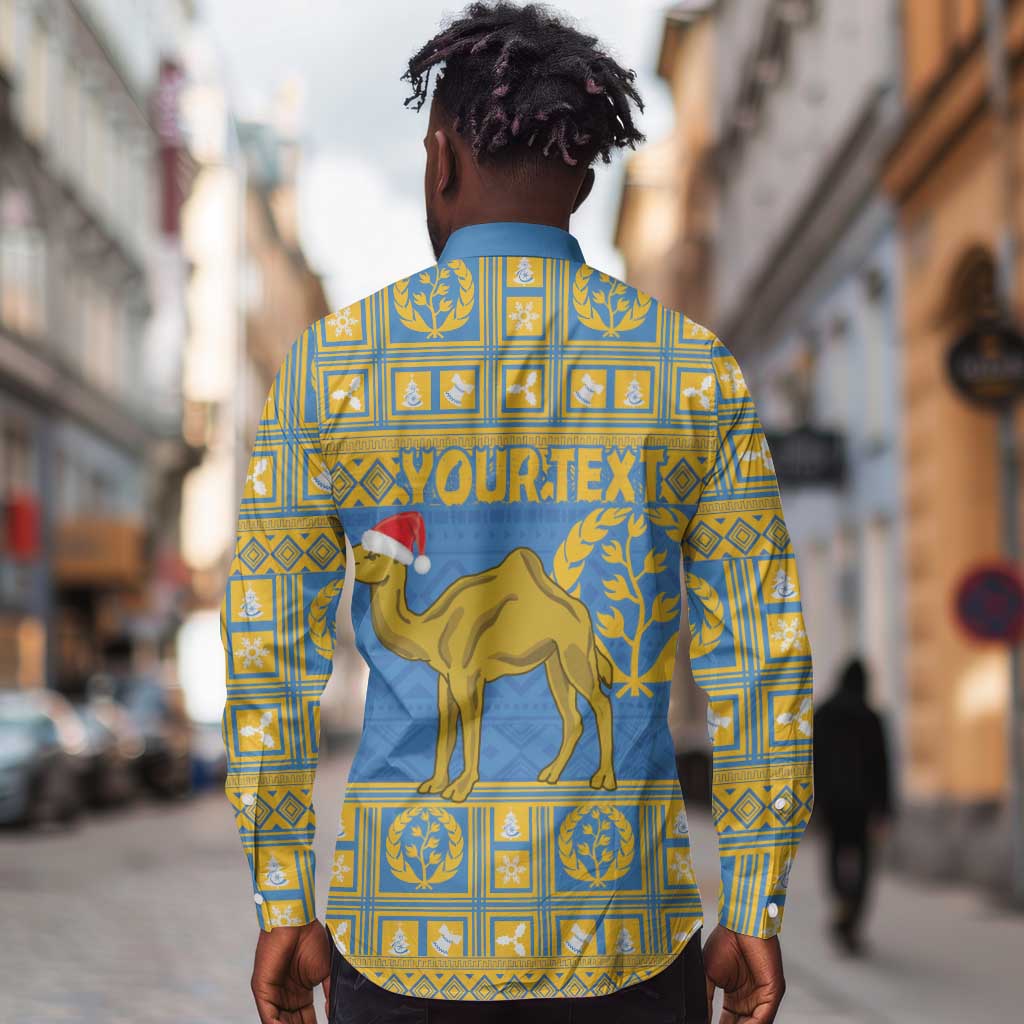 Personalized Eritrea Emblem Long Sleeve Button Shirt Ruhus Beal Lidet - Kente Pattern