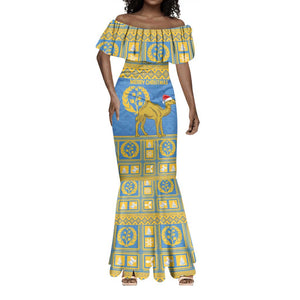 Personalized Eritrea Emblem Mermaid Dress Ruhus Beal Lidet - Kente Pattern